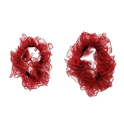 Image of Zac&#039;s Alter Ego Set of 2 Soft Chiffon Frilly Ruffle Hair Scrunchies/Garters
