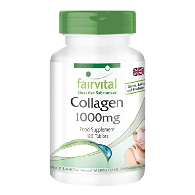 Image of Fairvital Collagen Tablets HIGH Dosage 180 with Vitamin C and L ornithine
