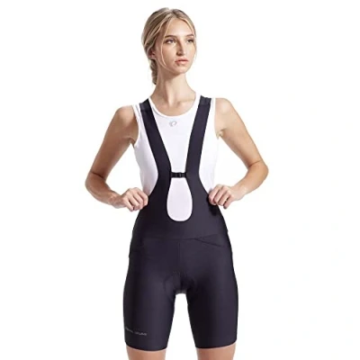 Image of PEARL IZUMI Women&#039;s 8&quot; Attack Air Bib Shorts, Breathable with Reflective Fabric Black