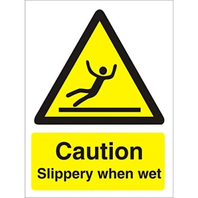 Image of Seco Caution Slippery When Wet Sign, 300mm x 400mm 1mm Semi Rigid Plastic