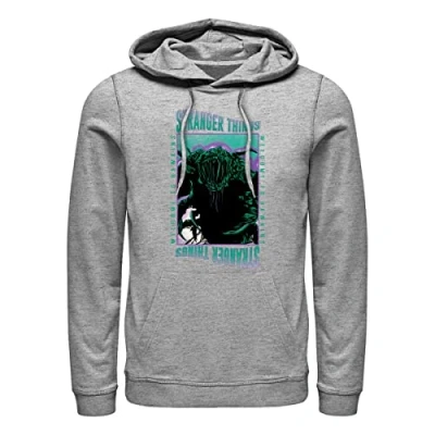 Image of Stranger Things Monster Hoodie Hooded Sweatshirt, Heather Grey, L