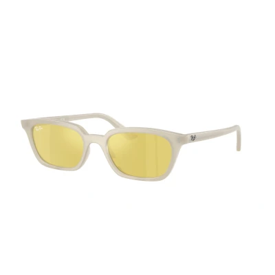 Image of Ray Ban Unisex RB4456 ZAYA 68086D Sunglasses Injected White Yellow Pillow Normal