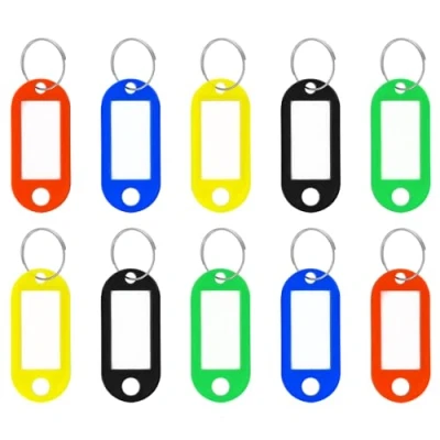 Image of Westcott Key Tags 10 Pieces Pack of Robust for Labelling Keys with Exchangeable Labels Metal Ring and in Five Colours E 10655 00