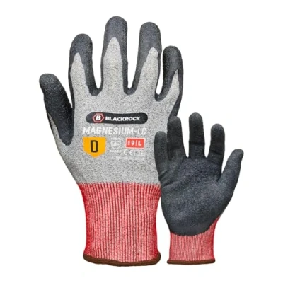 Image of Blackrock Magnesium LC Cut Resistant Level D Protection Work Gloves, Non Slip Latex Wet &amp; Dry Grip Men and Women&#039;s, Anti Steel Glass Fibre Safety Lining, Knife, Blade Handling