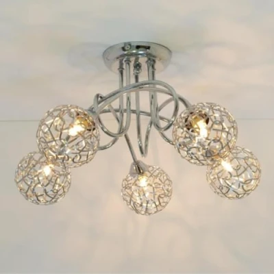 Image of KosiLight Ceiling Light Design 5 Spheres Aphyse Silver/Chrome 220/230V 50/60Hz Metal and Aluminum IP20 Compatible with A