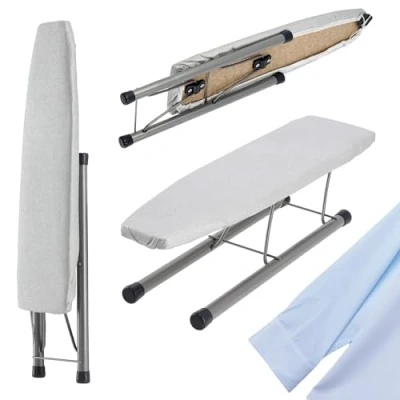 Image of KADAX Sleeve Ironing Board, 46 x 12 cm, Temperature Resistant Small Board with Three Layers of Protection, Aid for Shirts, Foldable (Silver)