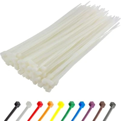 Image of Gocableties Heavy Duty Long White Cable Ties, 370mm x 7.6mm, Pack of 100, Premium Nylon Zip Ties Clear/Natural, Plastic Tie Wraps, Secure Self Locking Mechanism, for Home, Garden, Office and DIY