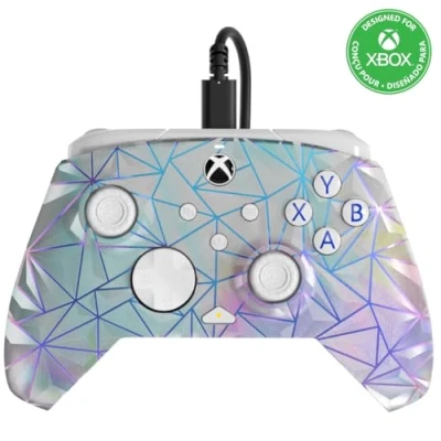Image of PDP Gaming REMATCH Advanced Wired Controller for Xbox Series XS/Xbox One/PC, Customizable, App Supported Frosted Diamond (Amazon Exclusive)