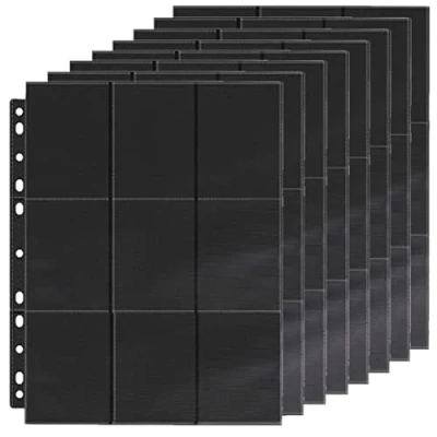 Image of KAHEIGN 36Pcs Trading Card Sleeves, 648 Pockets Double Sided Sleeve Pages 11 Holes Plastic Binder Sheets Clear Game Protectors for Pokemon Yu Gi Oh Sports Cards fit 3 Ring