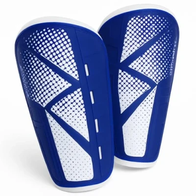 Image of Vizari &#039;Vector&#039; Slip in Football Shin pads for Adults Blue Size L