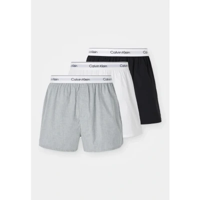 Image of Calvin Klein Underwear Boxer SLIM 3 PACK ICON Cotton Stretch shorts, Men&#039;s, Size: Small, Black/white/grey heather