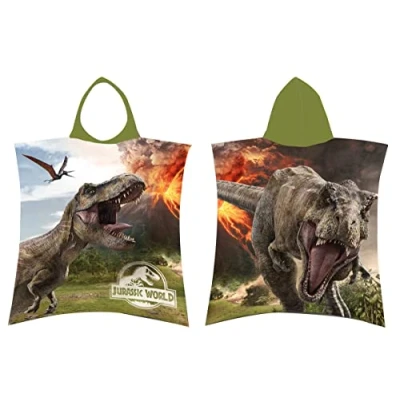 Image of Jerry Fabrics Jurassic World Bath Poncho Hooded Towel Beach 50 x 115 cm
