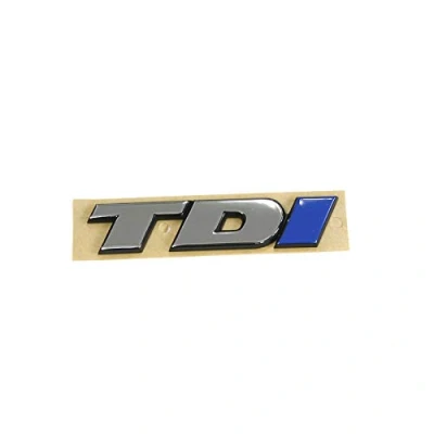 Image of Volkswagen Logo TDI tailgate emblem logo, chrome/blue