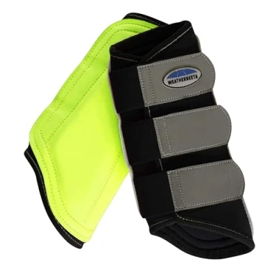 Image of WeatherBeeta Reflective Single Lock Brushing Boots, Yellow/Silver, Cob