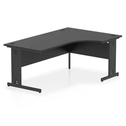 Image of Impulse 1800 RH Crescent Desk Black Top Cable Managed Leg