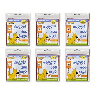 Image of Snappies Tidy Up Doggie Doo Bags with Tie Handles 20 per pack (PACK OF 6)