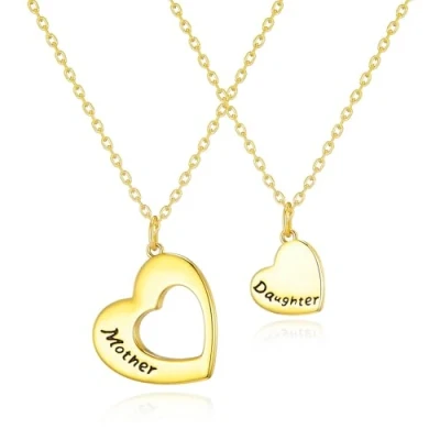 Image of Philip Jones Gold Plated Mother and Daughter Necklace Set