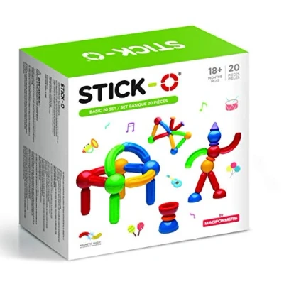 Image of Stick O by Magformers: 20 piece Magnetic Construction Set. Preschool STEM Toy with Large Pieces and Easy Grip Design for Little Hands.
