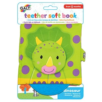 Image of Galt Toys, Teether Soft Book Dinosaur, Baby &amp; Toy, Ages 0 Months Plus