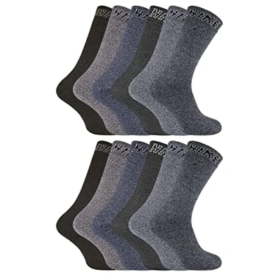 Image of Sock Snob 12 Pairs Mens Cushioned Crew Hiking Socks