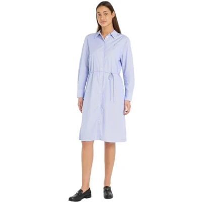 Image of Tommy Hilfiger Women Essential STP Knee Shirt Dress Dresses, Blue, 40