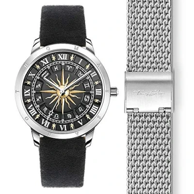 Image of Thomas Sabo Women Watch Sun Zoadic Sign Analogue Quartz Stainless Steel Velvet SET_WA0351 217 203 33 MM