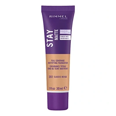 Image of Rimmel London Stay Matte Foundation, 201 Classic Beige, 30 ml