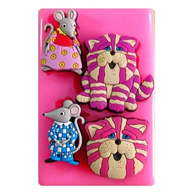 Image of Bagpuss and Mice Silicone Mould Mold for Cake Decorating Cupcake Toppers Icing Sugarcraft Tool by Fairie Blessings