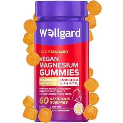 Image of Wellgard Magnesium Gummies Vegan Gummies, Supports Muscle, Immunity, Electrolyte Balance, and Energy
