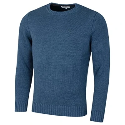 Image of Calvin Klein Mens Chunky Crew Neck Sweater Denim Marl L