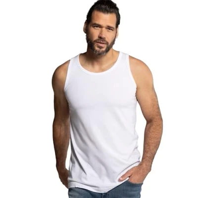 Image of JP 1880 Menswear Big &amp; Tall Plus Size L 8XL Basic Cotton Tank Top White 705145 20