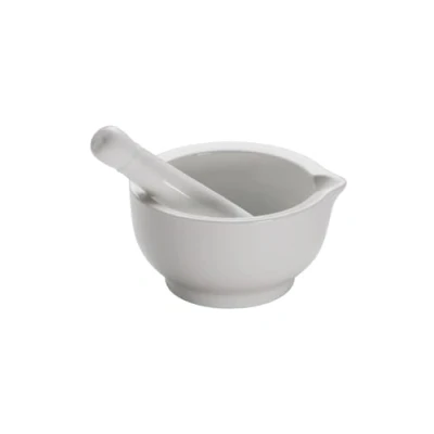 Image of Maxwell &amp; Williams White Basics Pestle Mortar Set, Porcelain, White, 12 x 10 cm