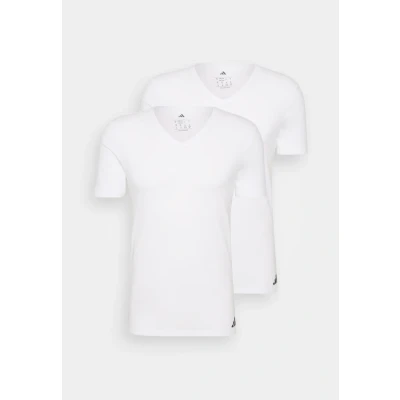 Image of adidas Sportswear V NECK 2PK Undershirt, Men&#039;s, Size: Large, White