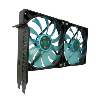 Image of Gelid Solutions PCI Slot Fan Holder 2 x Slim 120mm UV Blue High Airflow with Quiet Operation Sizes 254 43.7 152 (mm)