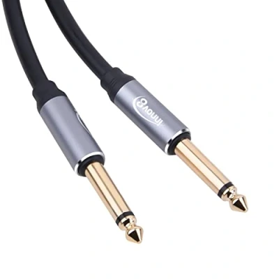 Image of INNOV8 6.35mm to Guitar Cable, 1/4 inch TS Jack Mono Audio Speaker Instrument Lead Compatible with Acoustic Electric Guitar,Amplifier,Mixer,Effects Pedal,Bass Drums 3m