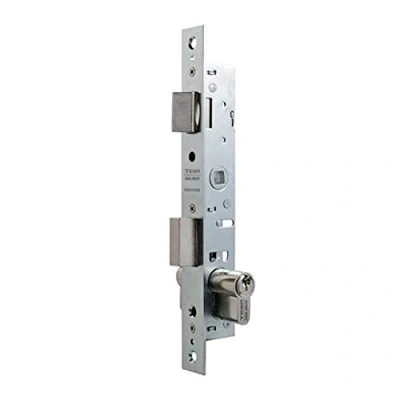 Image of Tesa Assa Abloy 3010154 Serie 2200 Sliding Lever Single Point Lock for Metal Profiles, White (Zinc White), Entrada 13.5 mm
