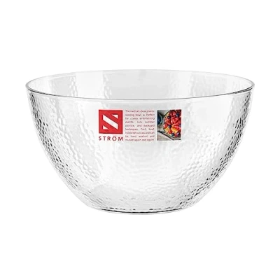 Image of HOMESHOPA Serving Bowls, 1 Pack 60 oz Clear Plastic Mixing Reusable Lightweight Durable Popcorn Salad Round Multi Use Kitchen Cooking Bowl Set for Party, Picnic, Outdoor Dining