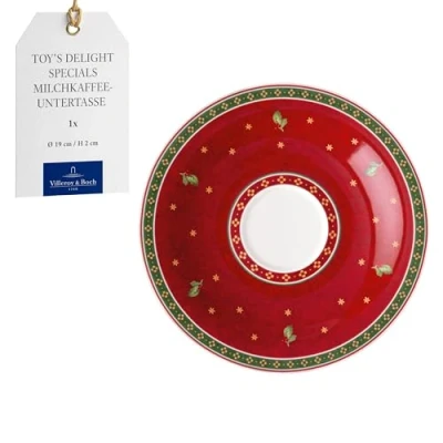 Image of Villeroy &amp; Boch Toy&#039;s Delight Specials café au Lait Saucer, Saucer for Cups, Small Porcelain Plate with Christmas Motif, Biscuits, 19 cm Ø, Dishwasher Safe, Microwave Safe