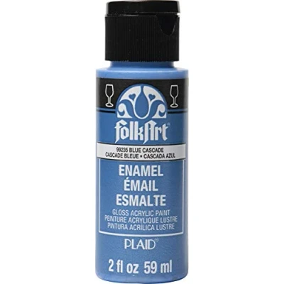 Image of FolkArt Enamel Paint 2oz Metallic Blue Cascade