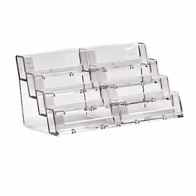 Image of TAYMAR 8BC93 Business Card Holder, Stand, 2 x 4 Levels, Transparent