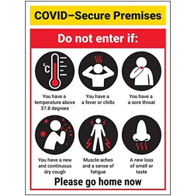 Image of V Safety COVID Secure Premises Do Not Enter 300mm x 400mm Self Adhesive Vinyl