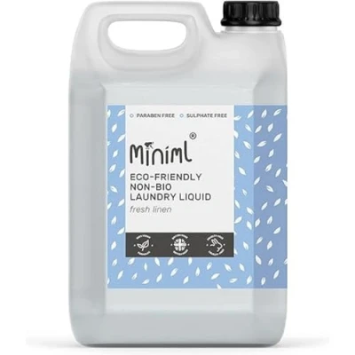 Image of Miniml Eco Laundry Liquid Washing Detergent 5L Refill Natural Non Bio Fresh Linen Scented Clothes and Fabric Softener for Machine or Delicate Hand Cleaning 100% Vegan &amp; Cruelty Free (165 Washes)