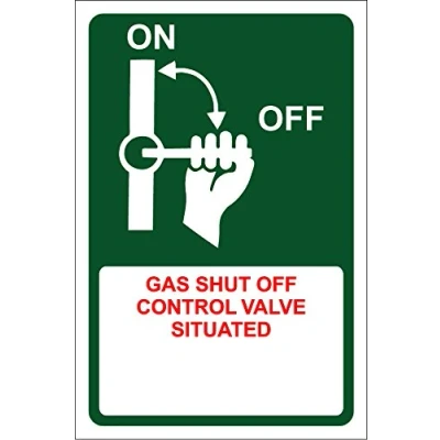 Image of Gas Shut Off Control Valve SITUATED Printed Sticker