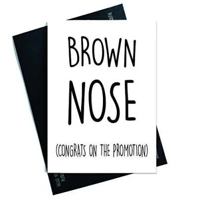 Image of Promotion Card, Coworker Cards, Good Luck Congrats New Job Colleague Leaving, Goodbye Leaving Funny Card Brown Nose Cards PC53