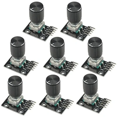 Image of WMYCONGCONG 8 PCS KY 040 360 Degree Rotary Encoder Module Brick Sensor Board with Knob Cap for Arduino Micro Controller Use