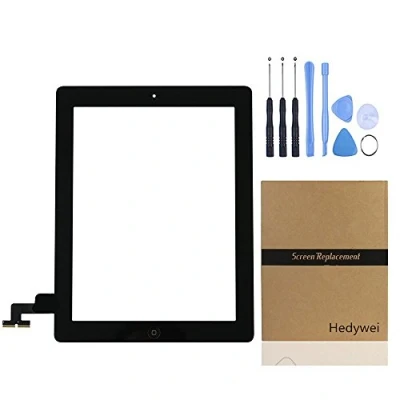 Image of Hedywei Touch Screen for iPad 2 A1395 A1396 A1397 Digitizer Glass Replacement w/Home Button (Black)