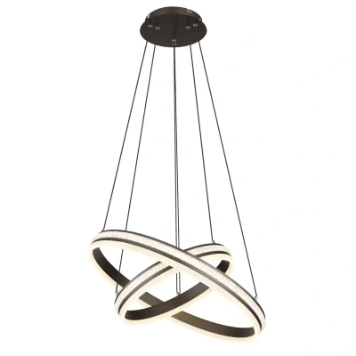 Image of Grouni Pendant Ceiling Light Titanium Color Brushed 2x LED Dimmable 2700 6000K Remote Control