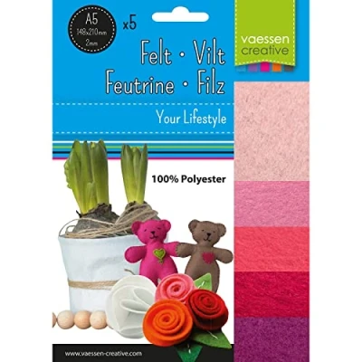 Image of Vaessen Creative Felt Fabric Sheets Bundle, Pink, One Size
