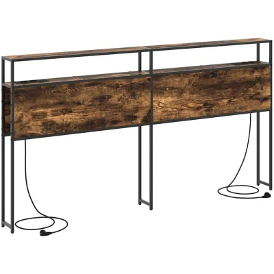 Image of vidaXL Storage Headboard Smoked oak 180 cm Engineered wood