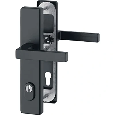Image of HOPPE SH Handle Set Austin on Sign PZ 72, Door Thickness 42 47, matt Black